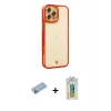 MARSİLYAN™- iPhone 12 Pro Kılıf Çekirdek Klasik Serisi - Siyah Polymer Nano Ekran Koruyucu + Shine Kamera Lens Koruma Cam - MI