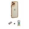 MARSİLYAN™- iPhone 12 Pro Kılıf Çekirdek Klasik Serisi - Siyah Polymer Nano Ekran Koruyucu + Shine Kamera Lens Koruma Cam - SABE