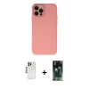 MARSİLYAN™- iPhone 12 Pro Kılıf Çekirdek Modern Serisi - Şeffaf 360 Full Body Arka Koruyucu + Gümüş Shine Kamera Lens