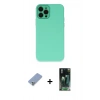 MARSİLYAN™- iPhone 12 Pro Kılıf Çekirdek Modern Serisi - Şeffaf 360 Full Body Arka Koruyucu + Metal Kamera Lens Koruma Cam - KUYL
