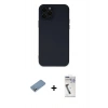 MARSİLYAN™- iPhone 12 Pro Kılıf Çekirdek Modern Serisi - Şeffaf Uv Polymer Nano Ekran Koruyucu + Shine Kamera Lens Koruma Cam - GS