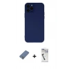 MARSİLYAN™- iPhone 12 Pro Kılıf Çekirdek Modern Serisi - Şeffaf Uv Polymer Nano Ekran Koruyucu + Metal Kamera Lens Koruma Cam - AKYL