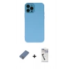 MARSİLYAN™- iPhone 12 Pro Kılıf Çekirdek Modern Serisi - Şeffaf Uv Polymer Nano Ekran Koruyucu + Metal Kamera Lens Koruma Cam - AKYL