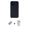MARSİLYAN™- iPhone 12 Pro Kılıf Çekirdek Modern Serisi - Şeffaf Uv Polymer Nano Ekran Koruyucu + Metal Kamera Lens Koruma Cam - KUYL