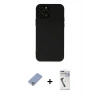 MARSİLYAN™- iPhone 12 Pro Kılıf Çekirdek Modern Serisi - Şeffaf Uv Polymer Nano Ekran Koruyucu + Metal Kamera Lens Koruma Cam - KUYL