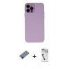 MARSİLYAN™- iPhone 12 Pro Kılıf Çekirdek Modern Serisi - Şeffaf Uv Polymer Nano Ekran Koruyucu + Metal Kamera Lens Koruma Cam - KI