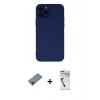 MARSİLYAN™- iPhone 12 Pro Kılıf Çekirdek Modern Serisi - Şeffaf Uv Polymer Nano Ekran Koruyucu + Metal Kamera Lens Koruma Cam - KI