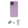 MARSİLYAN™- iPhone 12 Pro Kılıf Çekirdek Modern Serisi - Şeffaf Uv Polymer Nano Ekran Koruyucu + Metal Kamera Lens Koruma Cam - MR