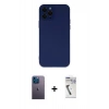 MARSİLYAN™- iPhone 12 Pro Kılıf Çekirdek Modern Serisi - Şeffaf Uv Polymer Nano Ekran Koruyucu + Neon Fosforlu Kamera Lens - MI