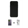 MARSİLYAN™- iPhone 12 Pro Kılıf Çekirdek Modern Serisi - Şeffaf Uv Polymer Nano Ekran Koruyucu + Neon Fosforlu Kamera Lens - YL
