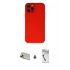 MARSİLYAN™- iPhone 12 Pro Kılıf Çekirdek Modern Serisi - Şeffaf Uv Polymer Nano Ekran Koruyucu + Rainbow Kamera Lens Koruma Cam - GD