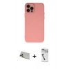 MARSİLYAN™- iPhone 12 Pro Kılıf Çekirdek Modern Serisi - Şeffaf Uv Polymer Nano Ekran Koruyucu + Rainbow Kamera Lens Koruma Cam - GD