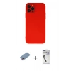 MARSİLYAN™- iPhone 12 Pro Kılıf Çekirdek Modern Serisi - Şeffaf Uv Polymer Nano Ekran Koruyucu + Shine Kamera Lens Koruma Cam - PE