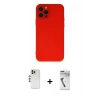 MARSİLYAN™- iPhone 12 Pro Kılıf Çekirdek Modern Serisi - Şeffaf Uv Polymer Nano Ekran Koruyucu + Shine Kamera Lens - GS