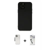MARSİLYAN™- iPhone 12 Pro Kılıf Çekirdek Modern Serisi - Şeffaf Uv Polymer Nano Ekran Koruyucu + Shine Kamera Lens - GS