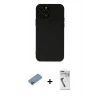 MARSİLYAN™- iPhone 12 Pro Kılıf Çekirdek Modern Serisi - Şeffaf Uv Polymer Nano Ekran Koruyucu + Shine Kamera Lens Koruma Cam - PE