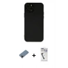 MARSİLYAN™- iPhone 12 Pro Kılıf Çekirdek Modern Serisi - Şeffaf Uv Polymer Nano Ekran Koruyucu + Shine Kamera Lens Koruma Cam - SH
