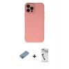 MARSİLYAN™- iPhone 12 Pro Kılıf Çekirdek Modern Serisi - Şeffaf Uv Polymer Nano Ekran Koruyucu + Shine Kamera Lens Koruma Cam - GI
