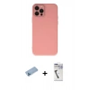 MARSİLYAN™- iPhone 12 Pro Kılıf Çekirdek Modern Serisi - Şeffaf Uv Polymer Nano Ekran Koruyucu + Shine Kamera Lens Koruma Cam - MI