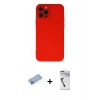 MARSİLYAN™- iPhone 12 Pro Kılıf Çekirdek Modern Serisi - Şeffaf Uv Polymer Nano Ekran Koruyucu + Shine Kamera Lens Koruma Cam - MI