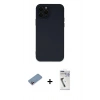 MARSİLYAN™- iPhone 12 Pro Kılıf Çekirdek Modern Serisi - Şeffaf Uv Polymer Nano Ekran Koruyucu + Shine Kamera Lens Koruma Cam - PE
