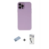 MARSİLYAN™- iPhone 12 Pro Kılıf Çekirdek Modern Serisi - Şeffaf Uv Polymer Nano Ekran Koruyucu + Shine Kamera Lens Koruma Cam - MI
