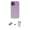 MARSİLYAN™- iPhone 12 Pro Kılıf Çekirdek Modern Serisi - Şeffaf Uv Polymer Nano Ekran Koruyucu + Shine Kamera Lens Koruma Cam - GI