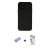 MARSİLYAN™- iPhone 12 Pro Kılıf Çekirdek Modern Serisi - Şeffaf Uv Polymer Nano Ekran Koruyucu + Shine Kamera Lens Koruma Cam - MI