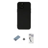 MARSİLYAN™- iPhone 12 Pro Kılıf Çekirdek Modern Serisi - Şeffaf Uv Polymer Nano Ekran Koruyucu + Shine Kamera Lens Koruma Cam - GI