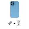 MARSİLYAN™- iPhone 12 Pro Kılıf Çekirdek Modern Serisi - Şeffaf Uv Polymer Nano Ekran Koruyucu + Shine Kamera Lens Koruma Cam - GI