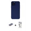 MARSİLYAN™- iPhone 12 Pro Kılıf Çekirdek Modern Serisi - Şeffaf Uv Polymer Nano Ekran Koruyucu + Renkli Kamera Lens Koruma Cam - TU