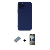 MARSİLYAN™- iPhone 12 Pro Kılıf Çekirdek Modern Serisi - Siyah 34D Hayalet Izgaralı Cam + Metal Kamera Lens Koruma Cam - KI
