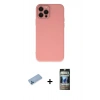 MARSİLYAN™- iPhone 12 Pro Kılıf Çekirdek Modern Serisi - Siyah 34D Hayalet Izgaralı Cam + Shine Kamera Lens Koruma Cam - MI