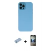 MARSİLYAN™- iPhone 12 Pro Kılıf Çekirdek Modern Serisi - Siyah 34D Hayalet Izgaralı Cam + Shine Kamera Lens Koruma Cam - MI