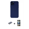 MARSİLYAN™- iPhone 12 Pro Kılıf Çekirdek Modern Serisi - Siyah 34D Hayalet Izgaralı Cam + Renkli Kamera Lens Koruma Cam - SI