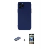 MARSİLYAN™- iPhone 12 Pro Kılıf Çekirdek Modern Serisi - Siyah 34D Hayalet Izgaralı Cam + Renkli Kamera Lens Koruma Cam - YL