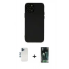 MARSİLYAN™- iPhone 12 Pro Kılıf Çekirdek Modern Serisi - Siyah 360 Mat Full Body Arka Koruyucu + Shine Kamera Lens - MI