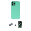 MARSİLYAN™- iPhone 12 Pro Kılıf Çekirdek Modern Serisi - Siyah 360 Mat Full Body Arka Koruyucu + Renkli Kamera Lens Koruma Cam - SI