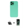 MARSİLYAN™- iPhone 12 Pro Kılıf Çekirdek Modern Serisi - Siyah 360 Mat Full Body Arka Koruyucu + Kamera Lens Koruma Cam - SF
