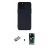 MARSİLYAN™- iPhone 12 Pro Kılıf Çekirdek Modern Serisi - Siyah 360 Mat Full Body Arka Koruyucu + Shine Kamera Lens Koruma Cam - SABE