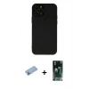 MARSİLYAN™- iPhone 12 Pro Kılıf Çekirdek Modern Serisi - Siyah 360 Mat Full Body Arka Koruyucu + Shine Kamera Lens Koruma Cam - MI