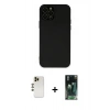 MARSİLYAN™- iPhone 12 Pro Kılıf Çekirdek Modern Serisi - Siyah 360 Mat Full Body Arka Koruyucu + Shine Kamera Lens - GD