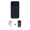 MARSİLYAN™- iPhone 12 Pro Kılıf Çekirdek Modern Serisi - Siyah 360 Mat Full Body Arka Koruyucu + Shine Kamera Lens - GD