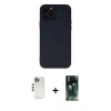 MARSİLYAN™- iPhone 12 Pro Kılıf Çekirdek Modern Serisi - Siyah 360 Mat Full Body Arka Koruyucu + Shine Kamera Lens - GS
