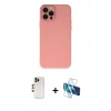 MARSİLYAN™- iPhone 12 Pro Kılıf Çekirdek Modern Serisi - Siyah 3D Antistatik Cam Ekran Koruyucu + Shine Kamera Lens - GD