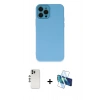 MARSİLYAN™- iPhone 12 Pro Kılıf Çekirdek Modern Serisi - Siyah 3D Antistatik Cam Ekran Koruyucu + Shine Kamera Lens - GS