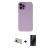MARSİLYAN™- iPhone 12 Pro Kılıf Çekirdek Modern Serisi - Siyah 3D Antistatik Hayalet Cam Ekran Koruyucu + Rainbow Kamera Lens Koruma Cam - GD