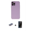 MARSİLYAN™- iPhone 12 Pro Kılıf Çekirdek Modern Serisi - Siyah 3D Antistatik Hayalet Cam Ekran Koruyucu + Renkli Kamera Lens Koruma Cam - TU