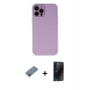 MARSİLYAN™- iPhone 12 Pro Kılıf Çekirdek Modern Serisi - Siyah 3D Antistatik Hayalet Cam Ekran Koruyucu + Metal Kamera Lens Koruma Cam - MR