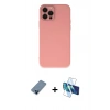 MARSİLYAN™- iPhone 12 Pro Kılıf Çekirdek Modern Serisi - Siyah 3D Antistatik Seramik Nano Ekran Koruyucu + Metal Kamera Lens Koruma Cam - MI